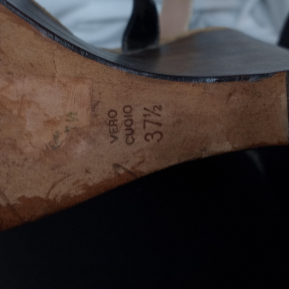 Final Sale  - JEAN-MICHEL CAZABAT Snakeskin/Wood Platform Wedge - Picture 7 of 9